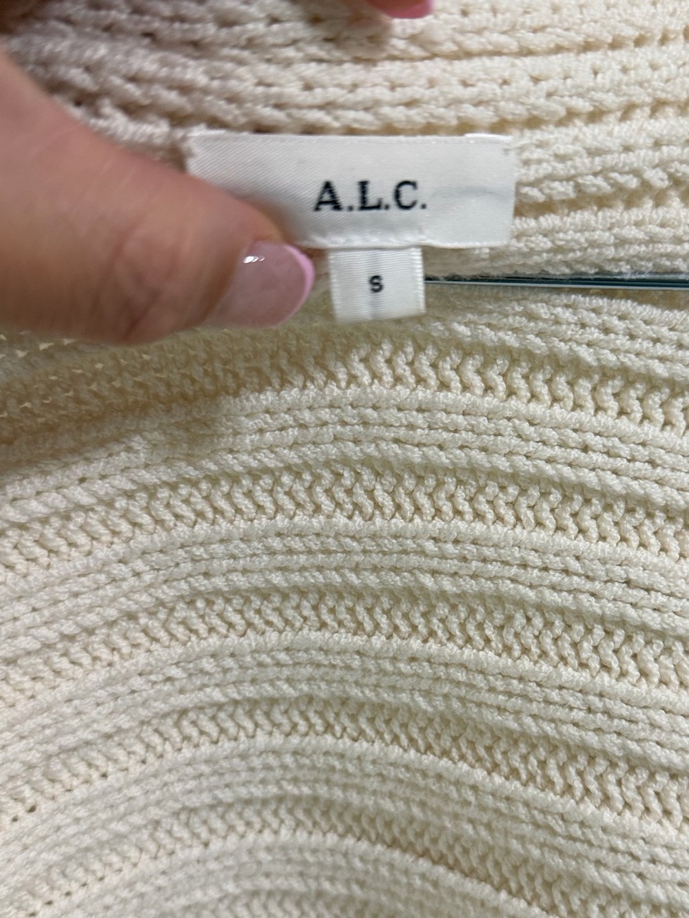 A.L.C. Ivory Ribbed Knit Cropped Bolero Shrug Sweater Size Small Excellent - Picture 5 of 10